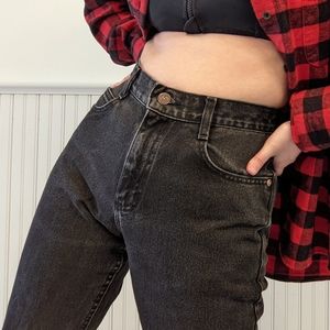Black Lee High Waisted Straight Leg Jeans